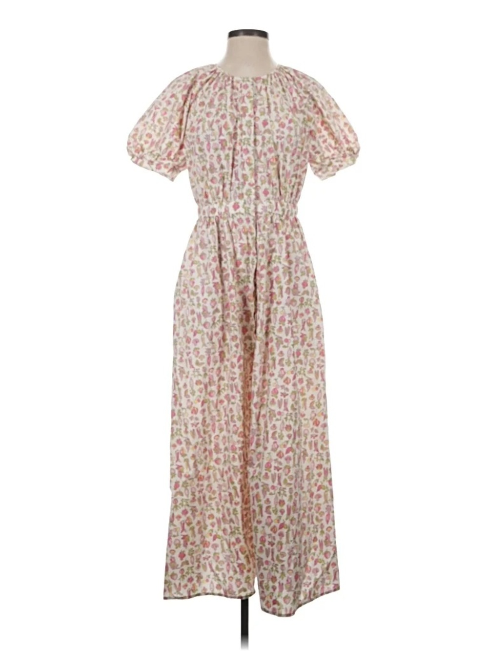 Brooks Brothers Pink Print Puff-Sleeve Dress